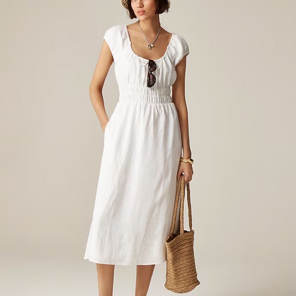 JCrew White Cap Sleeve Dress